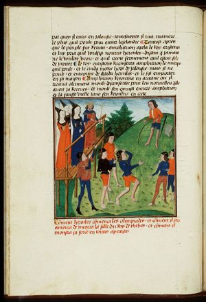 Hercules institutes the Olympic Games and meets Megara, princess of Thebes