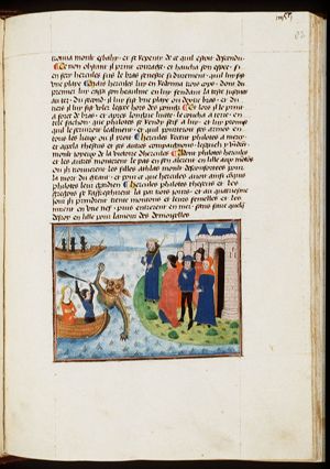 Hercules fights the sea-monster before the gates of Troy