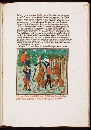 Hercules fights three lions