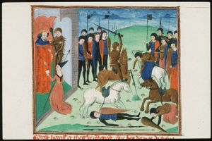 Hercules and Theseus fight against the Amazons