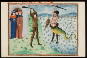 Hercules fights the Hydra of Lerna