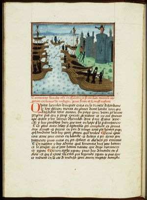 Hercules besieges Geryon's castle
