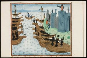 Hercules besieges Geryon's castle