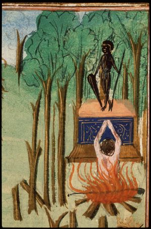 Deianira gives Lichas the poisoned shirt; Lichas brings the poisoned shirt to Hercules; Hercules kills Lichas; the death of Hercules
