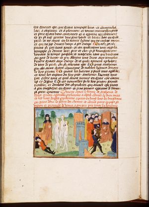 The judgement of Paris; Paris before Priam and his nobles