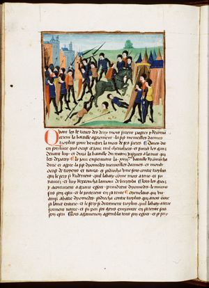 Achilles kills Troilus and Memnon