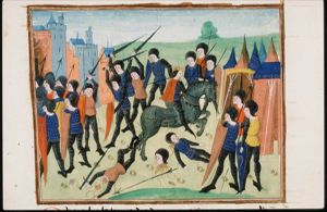 Achilles kills Troilus and Memnon
