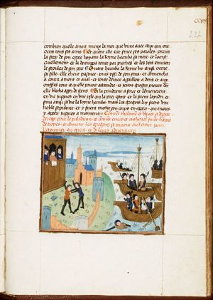 Ulysses wrestles with Thelamon; departure of the Greeks from Troy