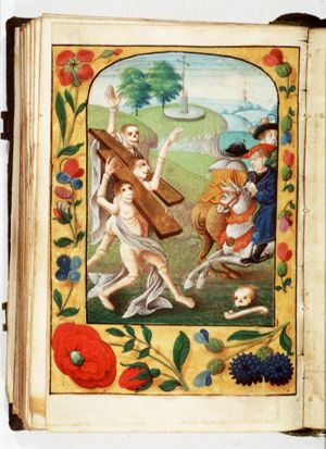 Meeting between the three living and the three dead