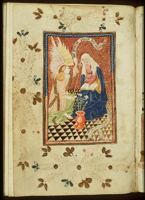 The Annunciation: Gabriel announces Christ's birth to Mary