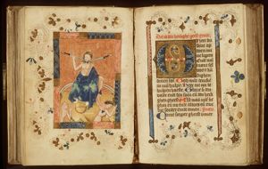 The Last Judgement: Christ on a rainbow raises the dead