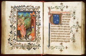 The Entry into Jerusalem: Christ enters the city-gate on an ass