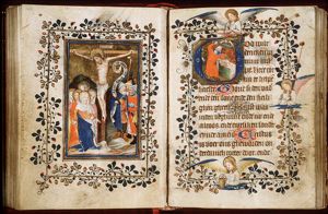 The Crucifixion, with Mary, St. John, St. Mary Magdalene, the confessing centurion, and soldiers