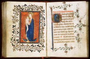Madonna: Mary standing on the crescent, holding the Christ-child