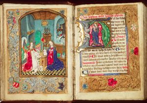 The Annunciation: Gabriel announces Christ's birth to Mary