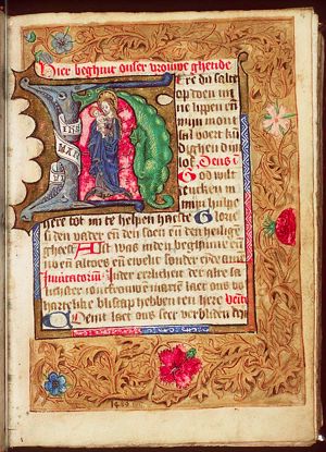 Mary with the Christ-child, standing on the crescent of the moon