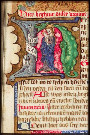 Mary with the Christ-child, standing on the crescent of the moon
