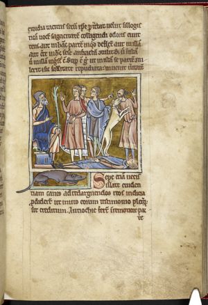 After the murder of his master, a dog guards the body; the dog identifies the murderer