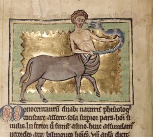 Centaur holding a snake