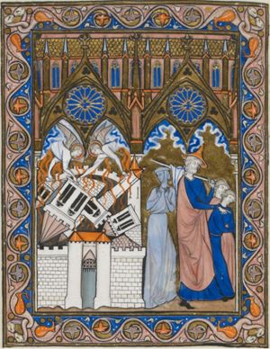 Lot and his family flee the destruction of Sodom