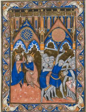 Aaron and Hur hold up Moses’ arms; Israel overcomes the Amalekites