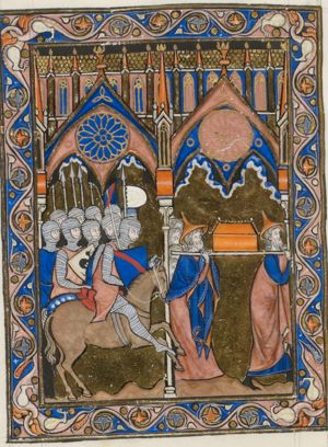 The Israelites carry the Ark around Jericho