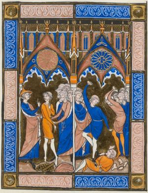 Joshua condems Achan; the stoning of Achan