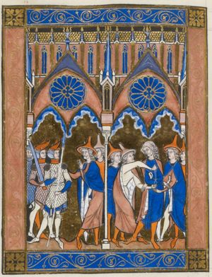 The men of Judah agree to deliver Samson; they bind him