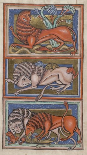 Lions playing with and breathing life into their cubs