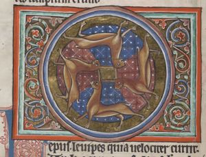 Lepus (hare) - four hares in a circle