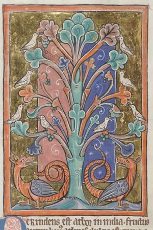 Perindens tree with doves and dragons