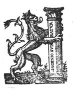 A column held by a crowned lion