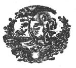 Apollo is watering a tree; in the background Pegasus; a belt with inscription