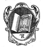 Open bible ('Statenbijbel'), in decorated frame; monogram "R.T."