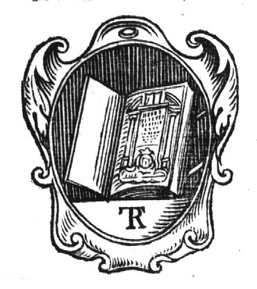 Open bible ('Statenbijbel'), in decorated frame; monogram "R.T."