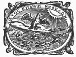 Various birds and a bat flying; an eagle soaring above the clouds towards the sun; frame decorated with birds