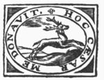 Running deer wearing a collar with the inscription "C.L."(?)