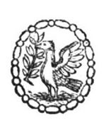 A dove with an olive-branch in simple frame