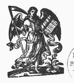 An angel holding a scythe and an open book