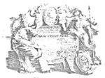Central part shows Constantine in the battle of the Milvian bridge; surrounding this part are: a sitting woman holding a trumpet (Fame), two putti with palm-branches holding a medaillon with the portrait of Constantine, Minerva (owl, shield, helmet and lance), books