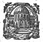 Building ('temple') with a cupola; frame decorated with festoons