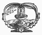 Fountain (Dutch: 'fontein') with birds; decorated frame; monogram "T.F."