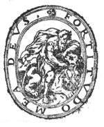Samson (Fortitudo) tearing open the mouth of a lion