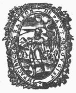 Ajax committing suicide by stabbing himself in the chest with a sword; a burning city in a mountainous landscape; frame decorated with festoons
