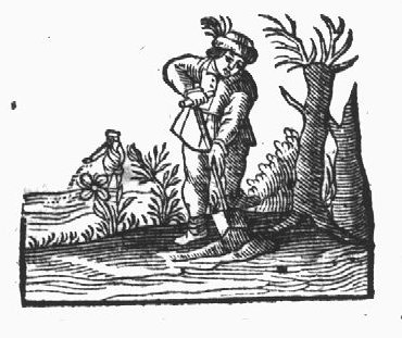 A man spading, another man sowing