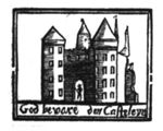 Landlord (Dutch: 'kastelein') in the door of a castle