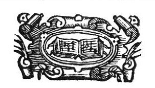 Open book with notation of music in a scrollwork frame
