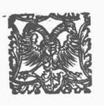 Double-headed eagle, framed by floral forms
