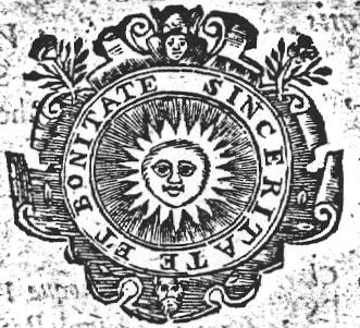 Sun represented as a face; decorated frame