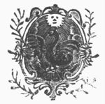 Phoenix and sun; frame decorated with branches